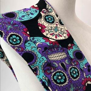 Teal and Purple Sugar Skull leggings